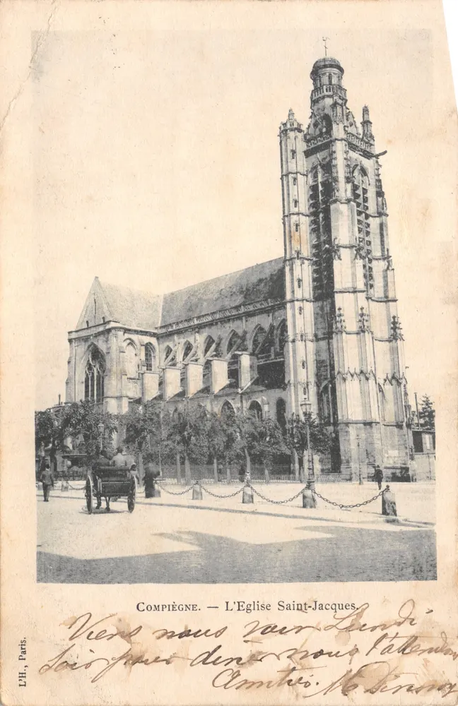 Compiègne — L'Église Saint-Jacques — éditeur L.H., Paris - Recto