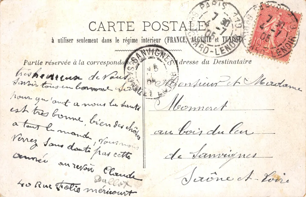 Paris — La Place de la Bastille — éditeur M. K. 2, n° 13 - Verso