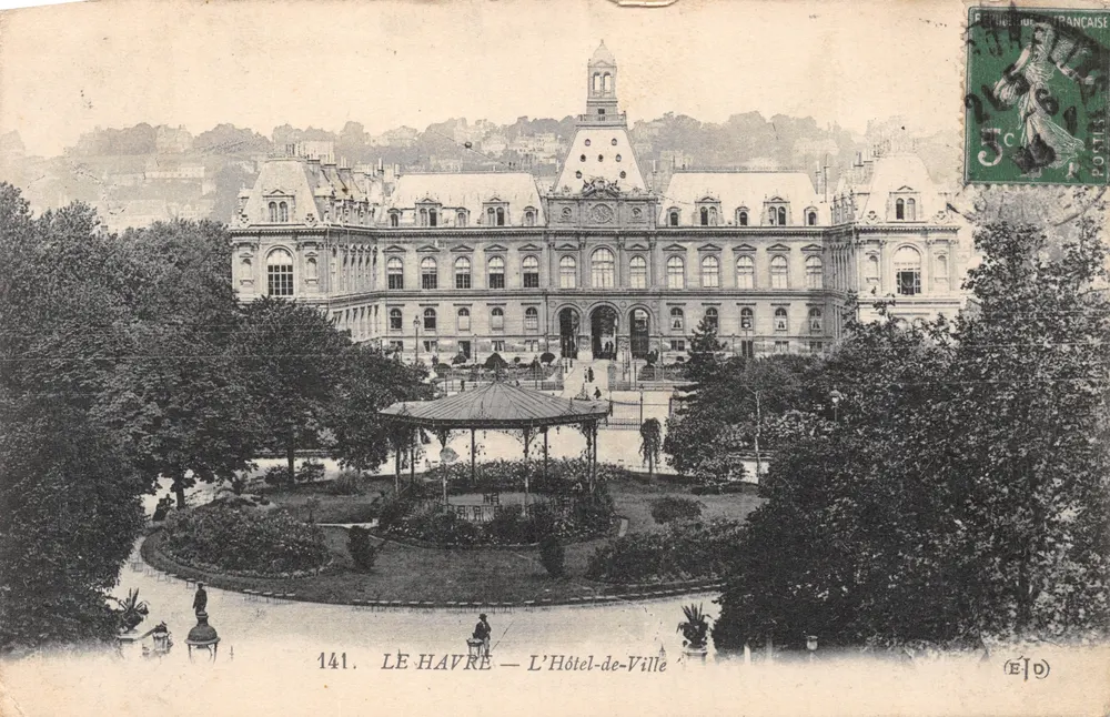 Le Havre — L'Hôtel-de-Ville — éditeur EJD, n° 141 - Recto