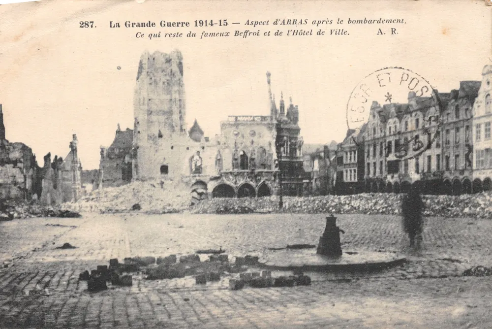 Arras — Ansicht von Arras nach dem Bombenangriff — A.R. n°287 - Vorderseite