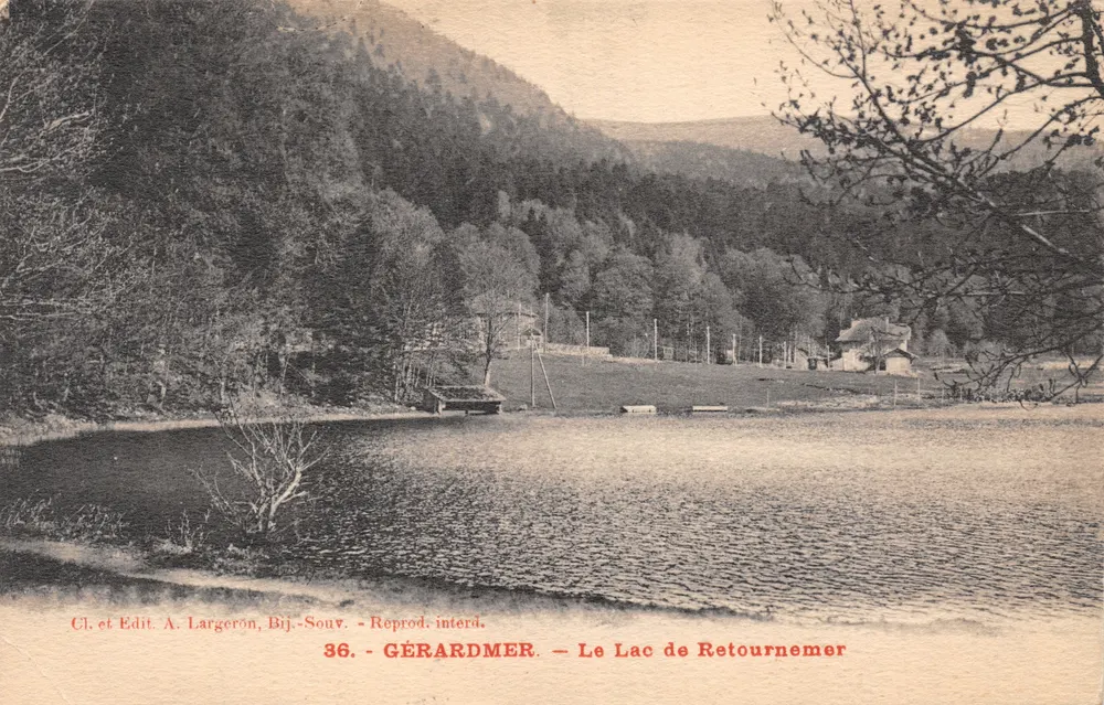 Gérardmer — Ansicht des Sees Retournemer — Verlag A. Largeron, Bij. - Souv. n°36 - Vorderseite