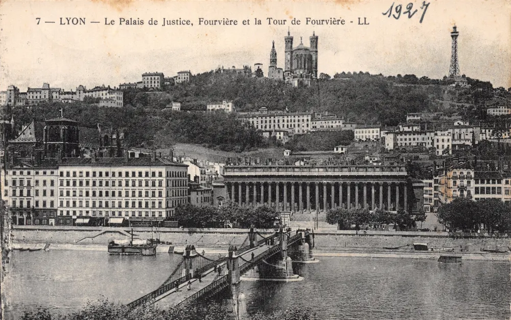 LYON — Das Palast der Gerechtigkeit, Fourvière und die Fourvière-Turm — LL - Vorderseite