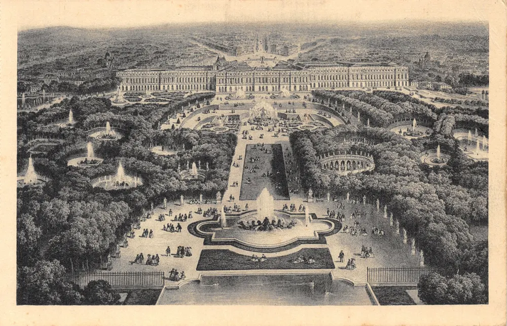 Versailles — Panorama des Schlosses und der Gärten — Éditions d'Art « LYS » - Vorderseite