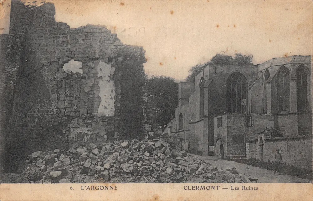 Clermont — Les Ruines — Éditeur M. Hussenet, Brabant en Argonne - Recto