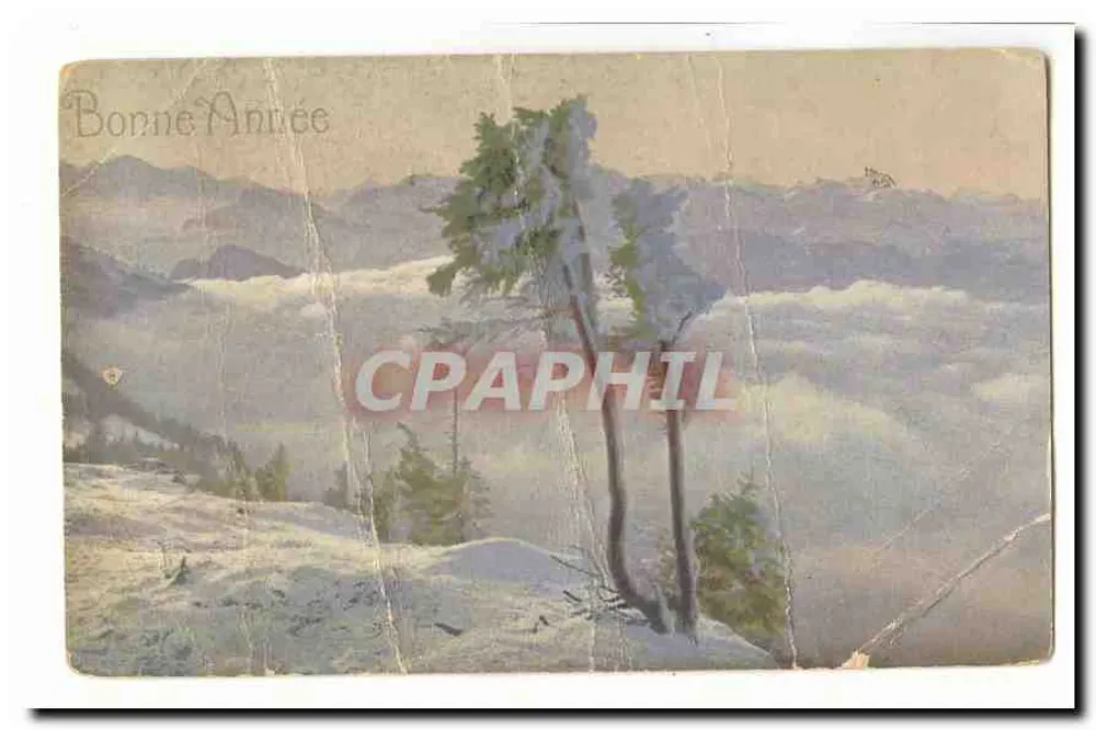 Berglandschaft — Frohe Neujahr — Verlag unbekannt - Vorderseite