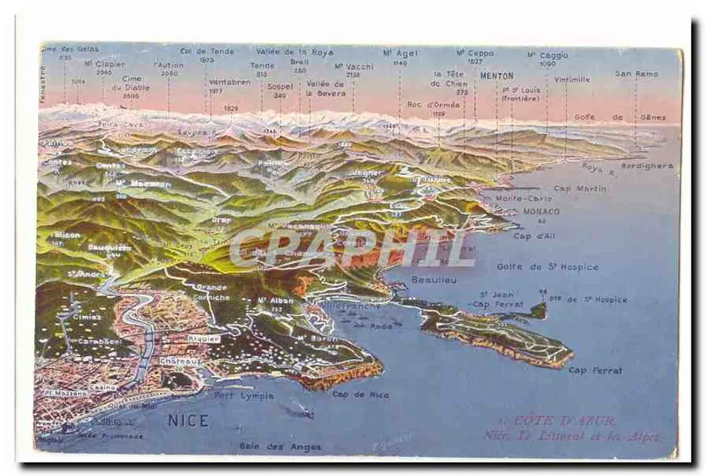 Côte d'Azur und die Alpen — Luftbild — Graphil - Vorderseite