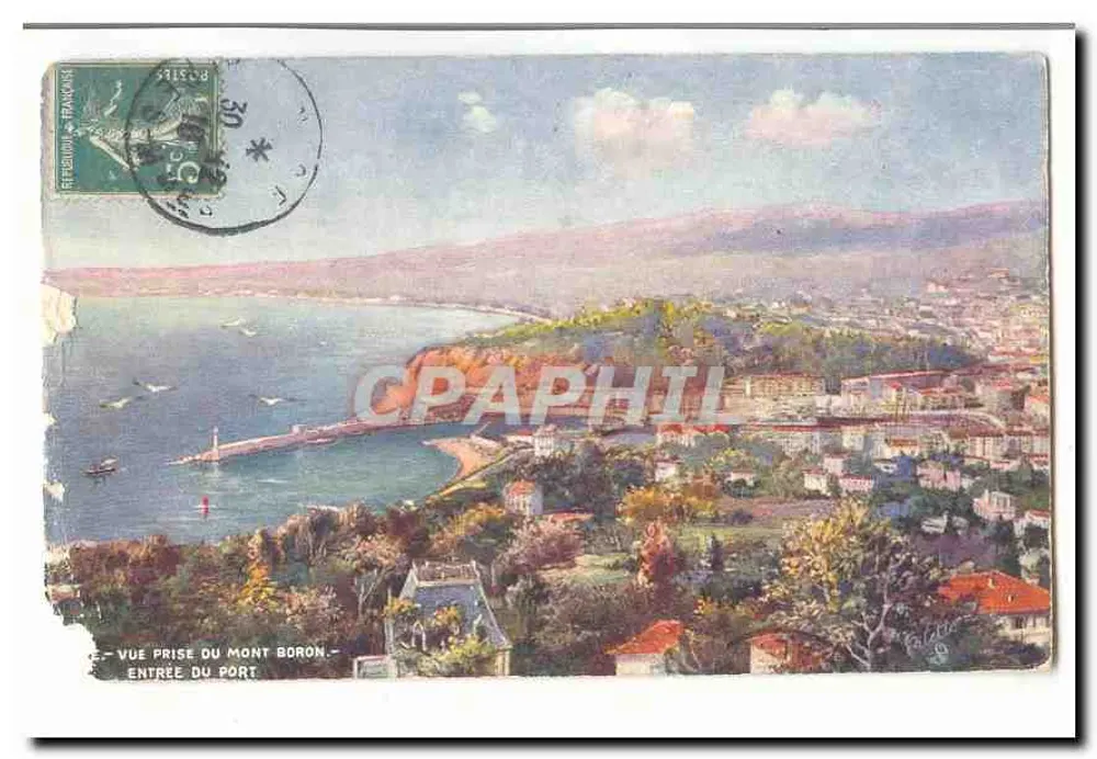 Aussicht vom Mont Boron — Einfahrt zum Hafen — Französische Republik - Vorderseite