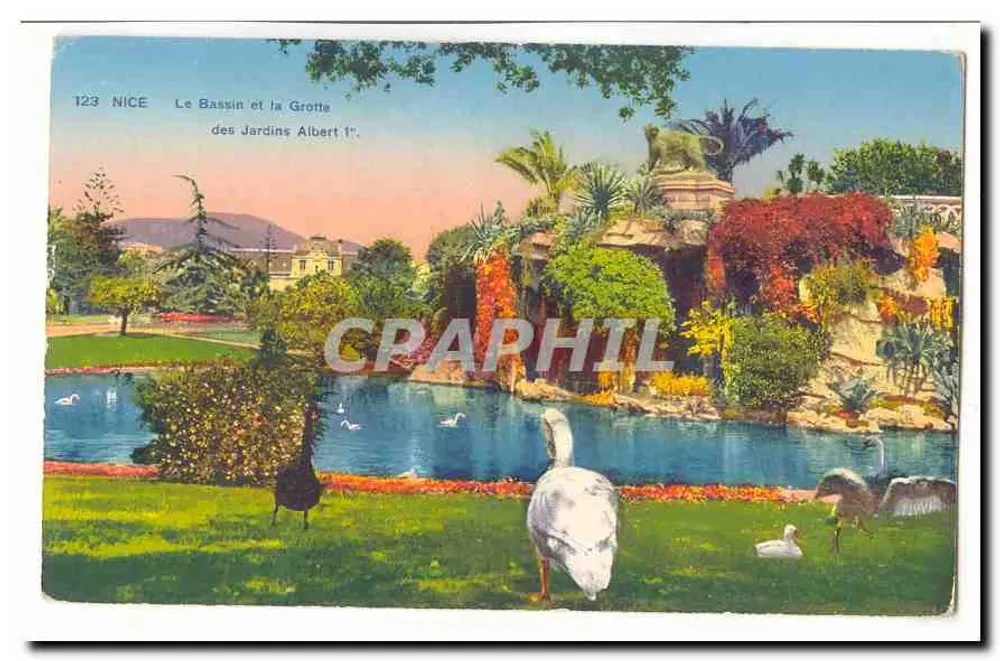 Nice — Der Bassin und die Grotte der Gärten Albert Ier — T23 - Vorderseite