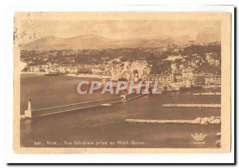 Nice — Vista Geral tirada do Mont-Boron — Editor Hunner, n° 227 - Frente