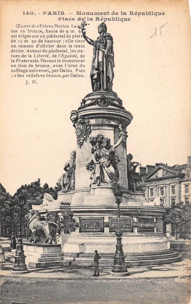 Paris — Monument de la République — Éditeur L. Boisson, Paris, Temple - Recto