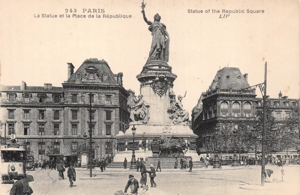 Platz der Republik — Statue der Republik — Verlag LIP, Nr. 243 - Vorderseite