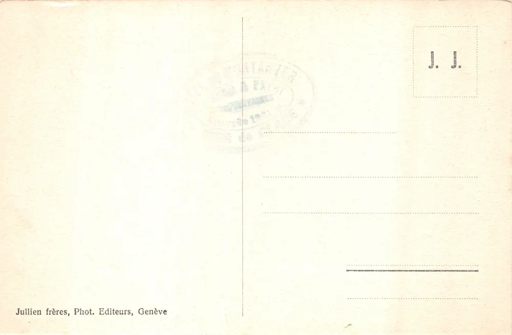 Chamonix — Aiguille du Dru und Montenvers-Bergbahn — J. J. 8826 - Rückseite