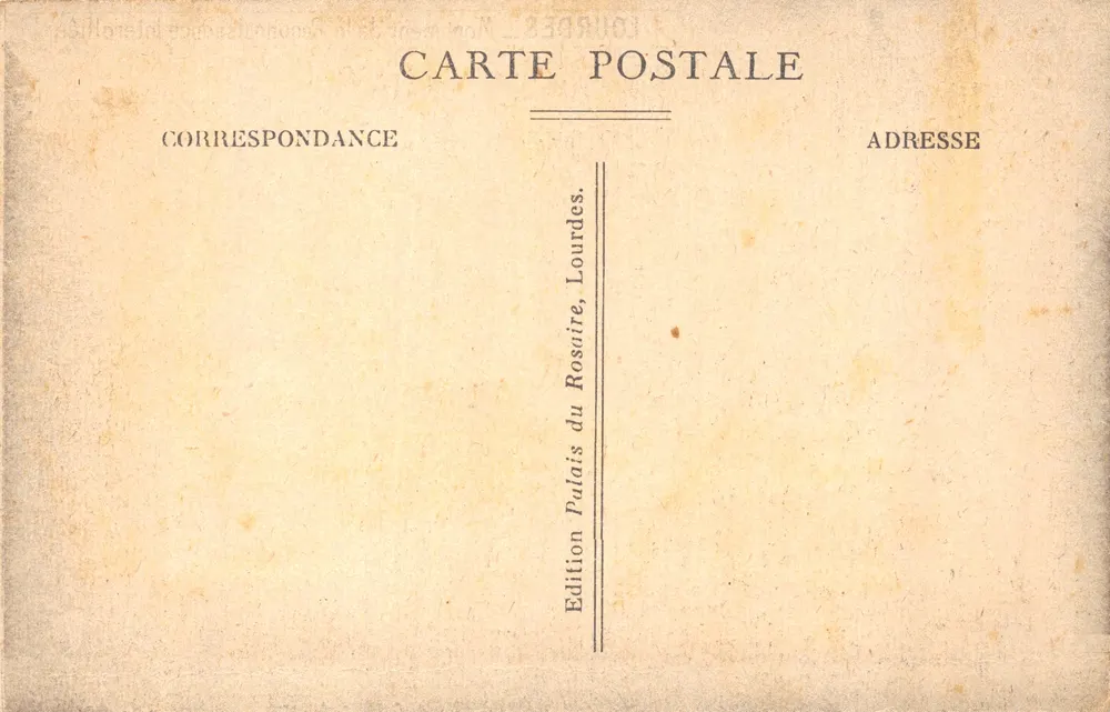 Lourdes — Denkmal der interalliierten Erkenntnis — Verlag: Édition Palais du Rosaire - Rückseite