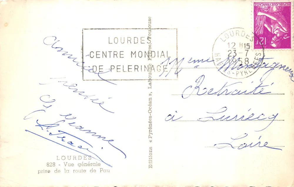 Lourdes — Allgemeiner Blick aus der Richtung von Pau — Éditions Lourdes - Rückseite