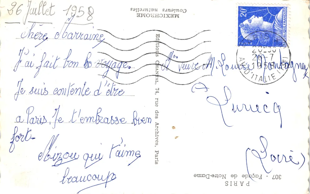 Notre-Dame de Paris — façade principale — Éditions Chantal, n° 307 - Verso