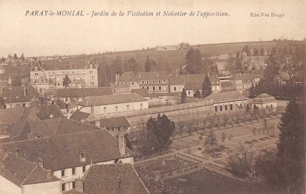 Paray-le-Monial - Ansicht des Gartens der Visitation und des Haselnussbaums der Erscheinung — Edit.Vve Drago - Vorderseite