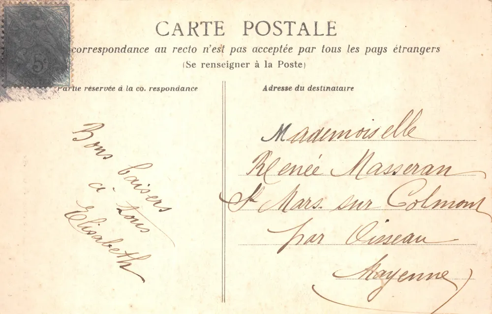 Fougeres — Ansicht des Schlosses Eingang — Verleger unbekannt, Nr. 1 - Rückseite