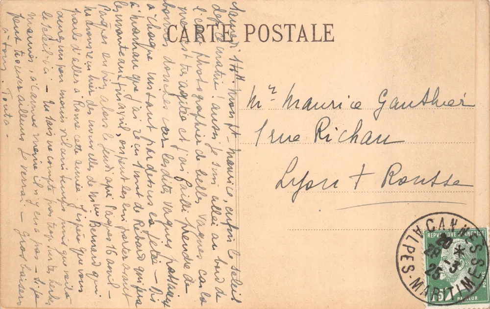 CANNES — De Meeuwen — PLATINOGRAVURE LL — PARIS - Achterkant
