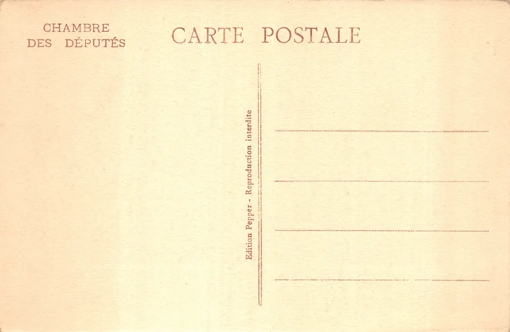 Hotel de la Présidence — Kammer der Abgeordneten — Edition Pepper - Rückseite