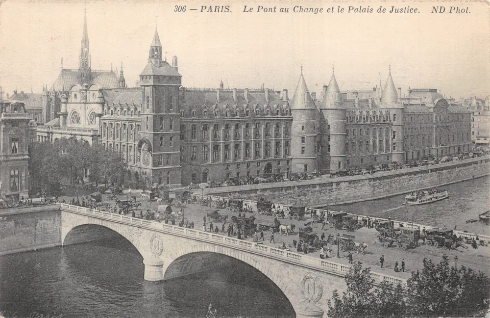 Paris — Die Brücke des Wechsels und das Palais de Justice — ND Phot - Vorderseite
