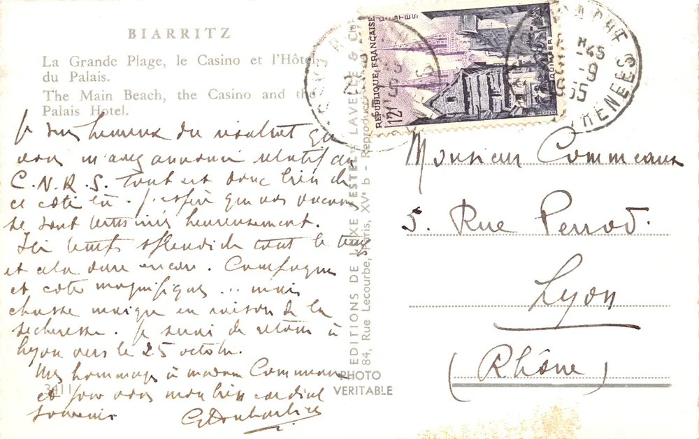 Biarritz — Die Grande Plage, das Casino und das Hotel du Palais — Estel - Rückseite