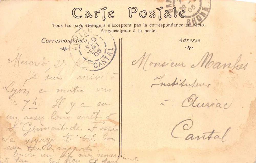 LYON — Das Palast der Justiz und der Fourvières-Hügel — Verlag: POSTES - Rückseite