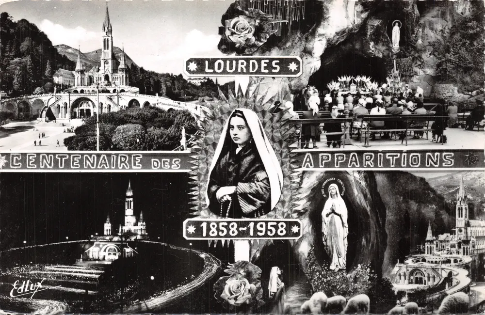 Lourdes — 100. Jubiläum der Erscheinungen 1858-1958 — Verlag Edlux - Vorderseite