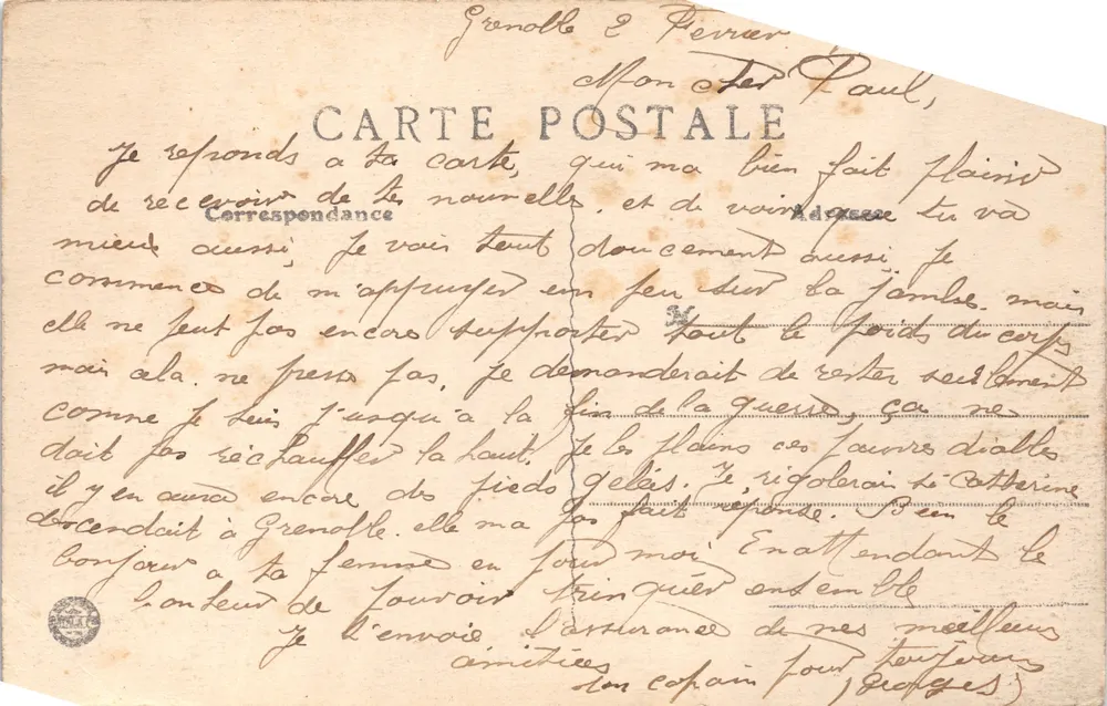Grenoble - Le Musée — B.F., PARIS - Verso