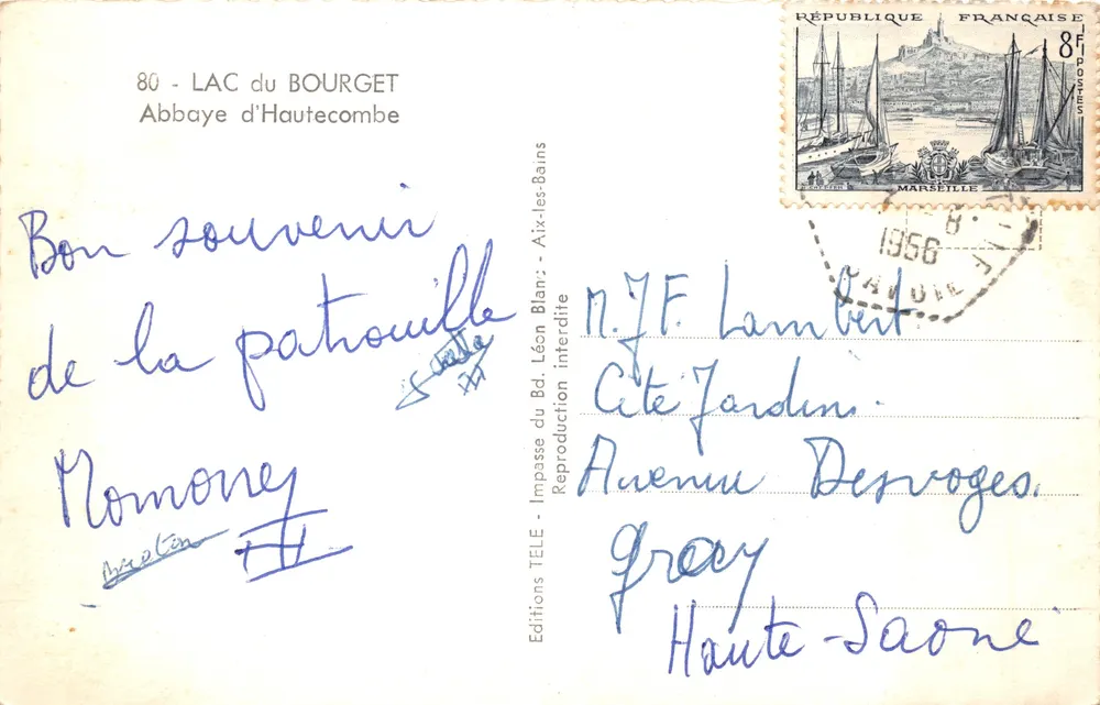 Lac du Bourget — Abdis van Hautecombe — Uitgave TELE - Achterkant