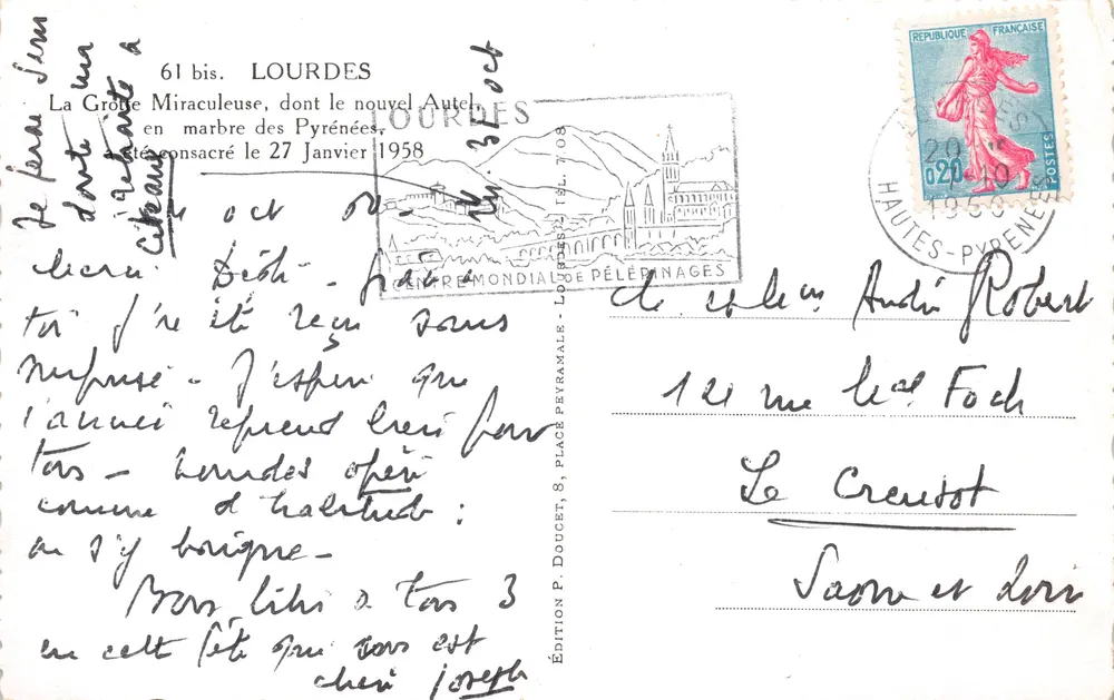 Grotte Miraculeuse — Lourdes — Édition Ed. Luf - 뒷면