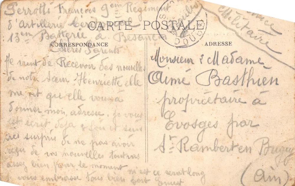 Promenade des Glacis — Blick auf Besançon — Ausgabe der Nouvelles Galeries - Rückseite