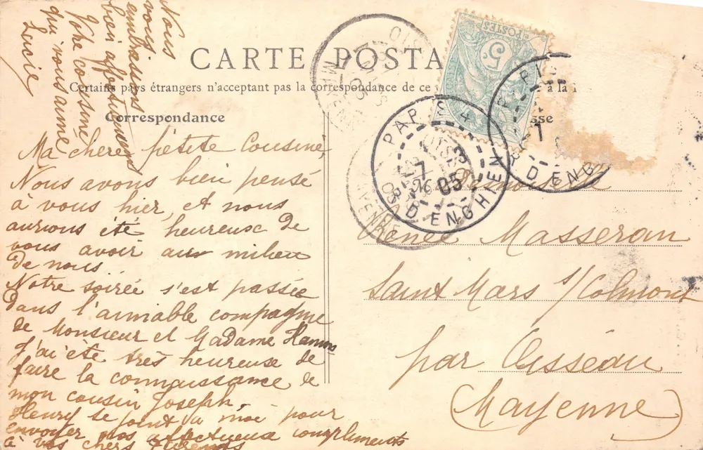 Paris — Fontaine de Carpeaux — Verlag N.G. Paris, Nr. 3 - Rückseite