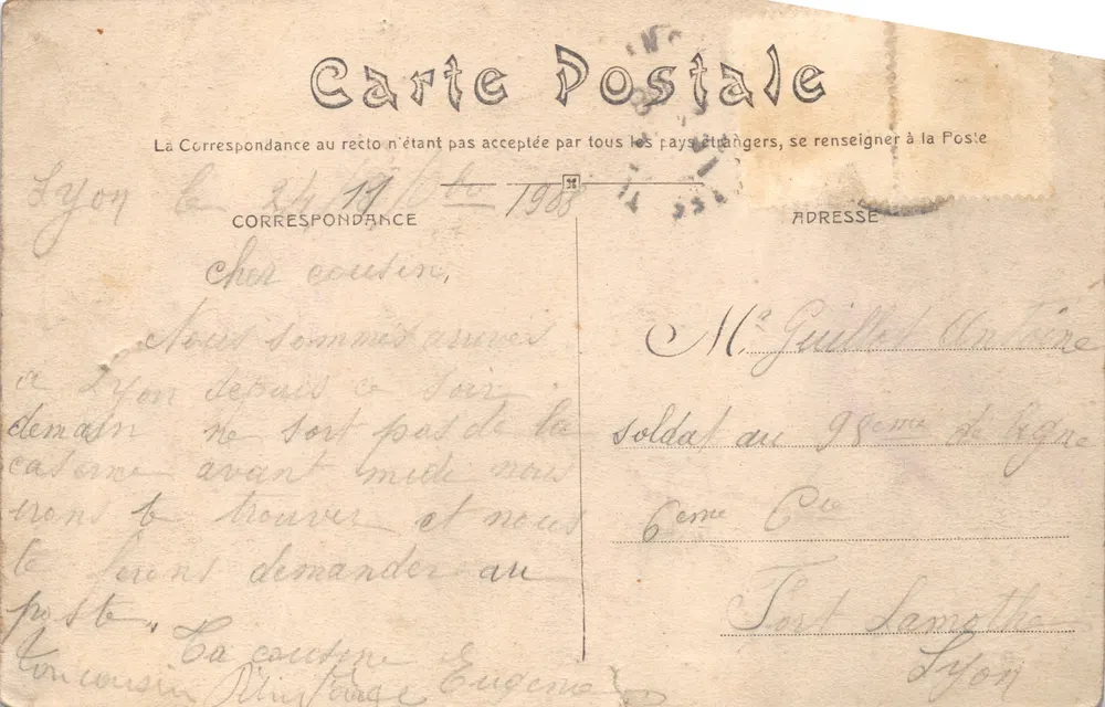 LYON — Brücke des Palastes der Justiz und Fourvière-Hügel — C.D. n°56 - Rückseite