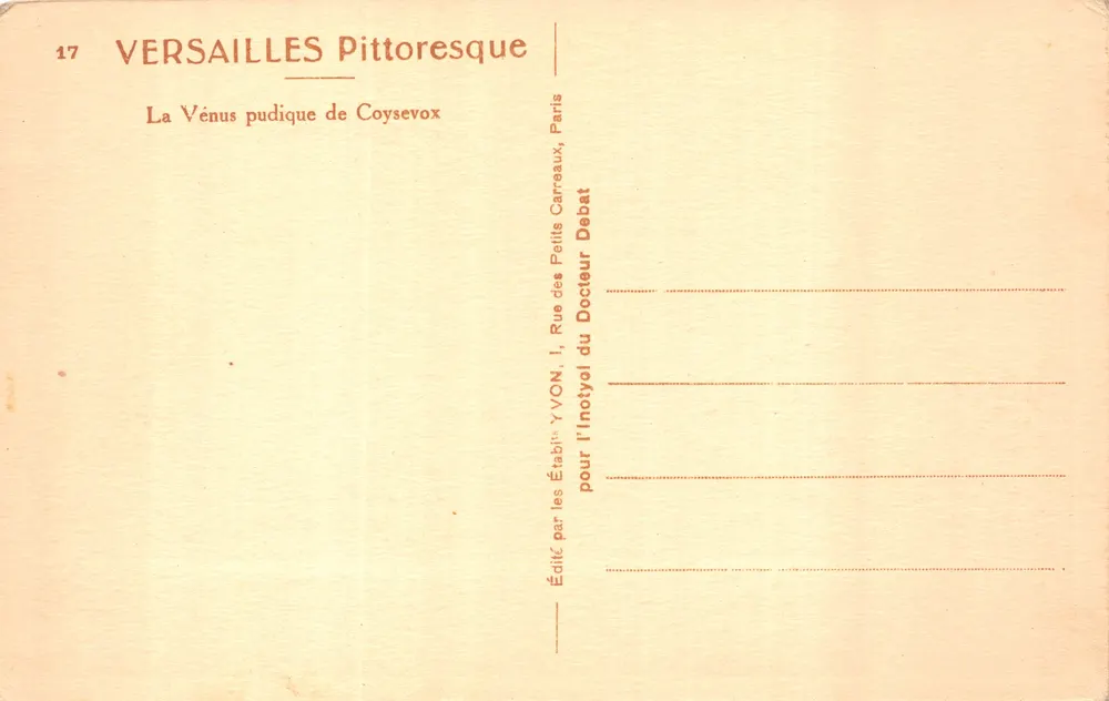 Versailles — Die schüchterne Venus von Coysevox — Verleger YVON, Paris - Rückseite