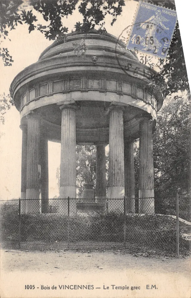 Bois de Vincennes — Le Temple grec — E.M. n°1005 - Recto