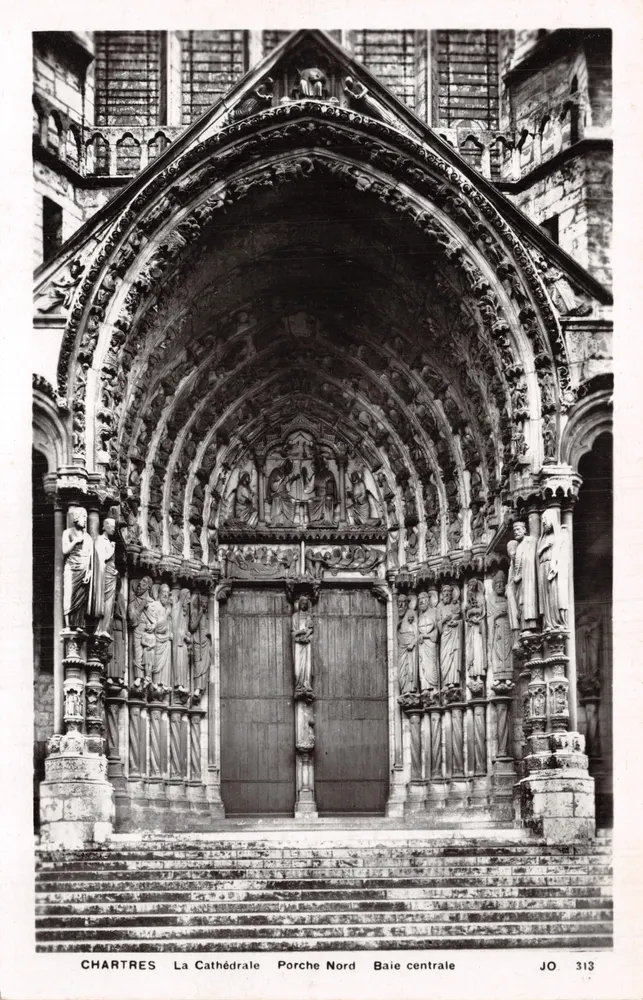 Chartres — Die Kathedrale, Nordportal, Mittelportal — Verlag JO 313 - Vorderseite