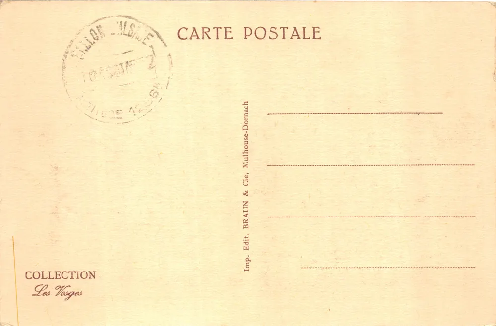 Ballon von Elsass — Der Gipfel — Verlag BRAUN & Cie, Mulhouse-Dornach - Rückseite