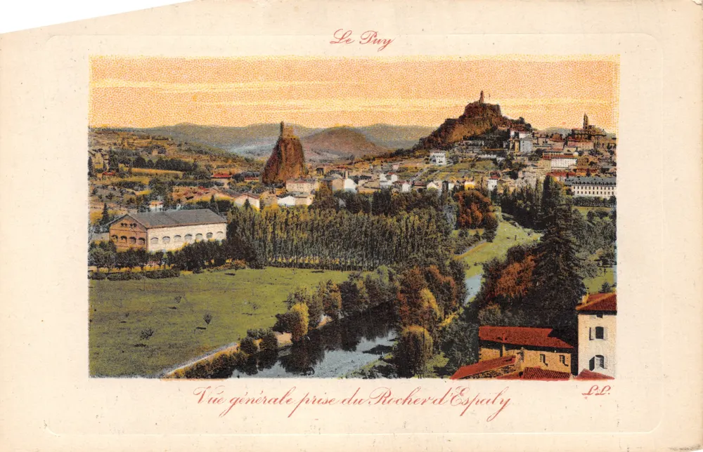 Le Puy — Allgemeiner Blick vom Espaty-Felsen — Auf der Karte gedruckt - Vorderseite