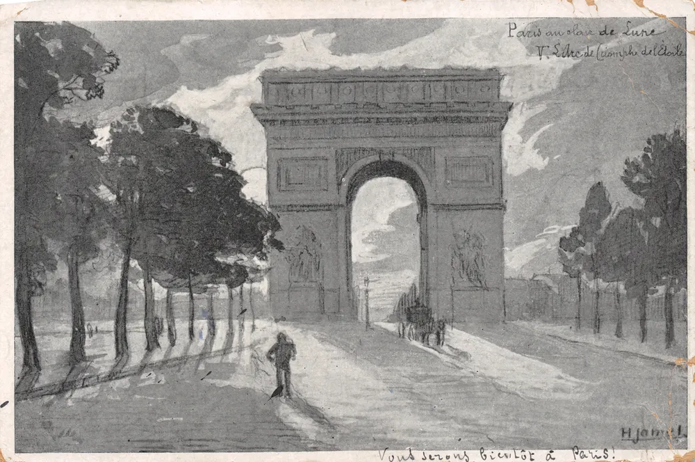 Paris am Col de Lure — Arc de Triomphe — T. Elbe der Druckerei Lure - Vorderseite