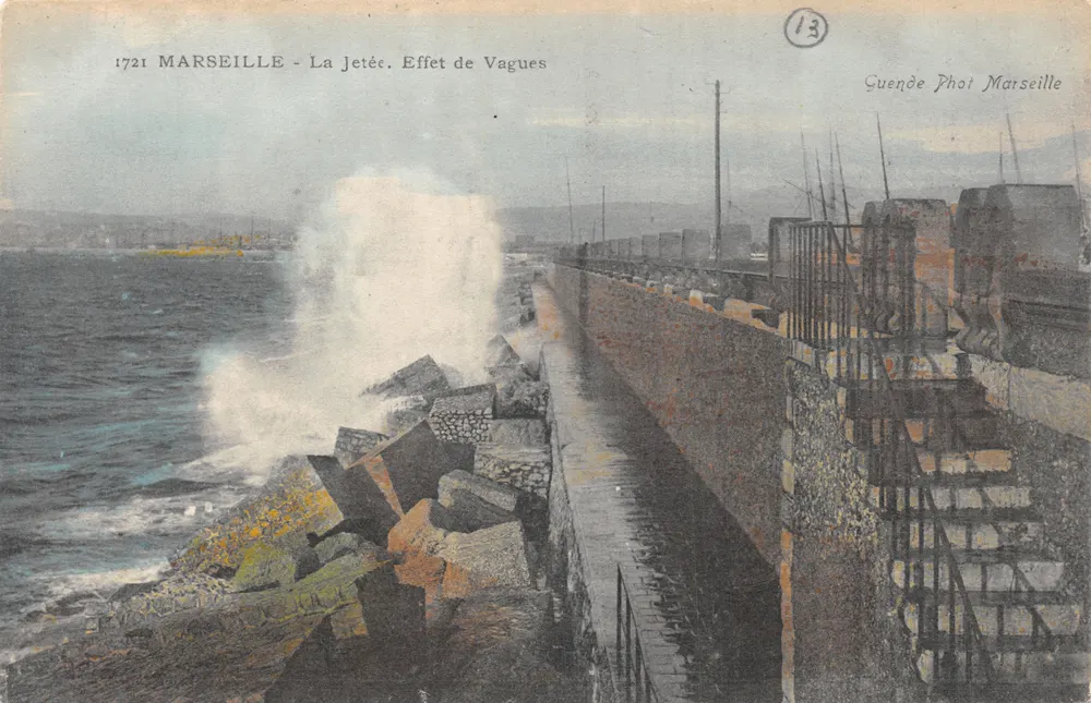 Marseille - Die Mole. Effekt der Wellen — Quende Phot Marseille, n°1721 - Vorderseite