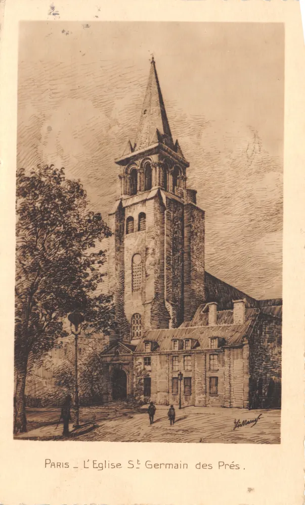 Paris — Die Kirche Saint-Germain-des-Prés — Radierung von St. Maurof - Vorderseite