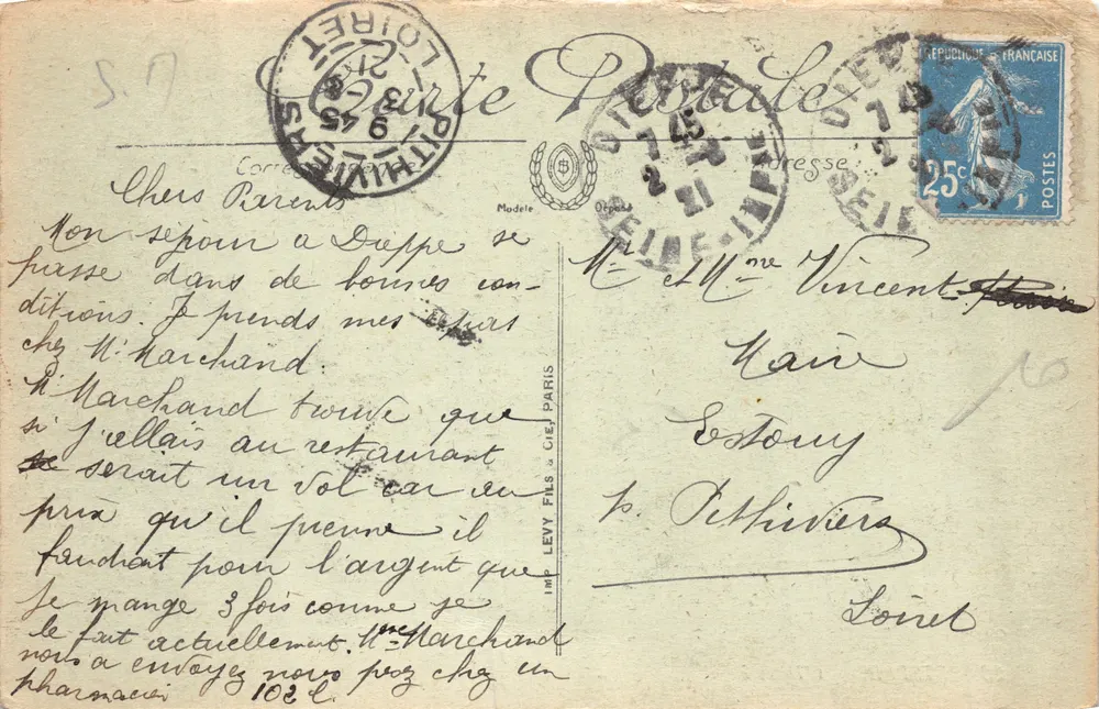 Dieppe — L'Hôtel Royal — éditeur L. (n°23) - Verso
