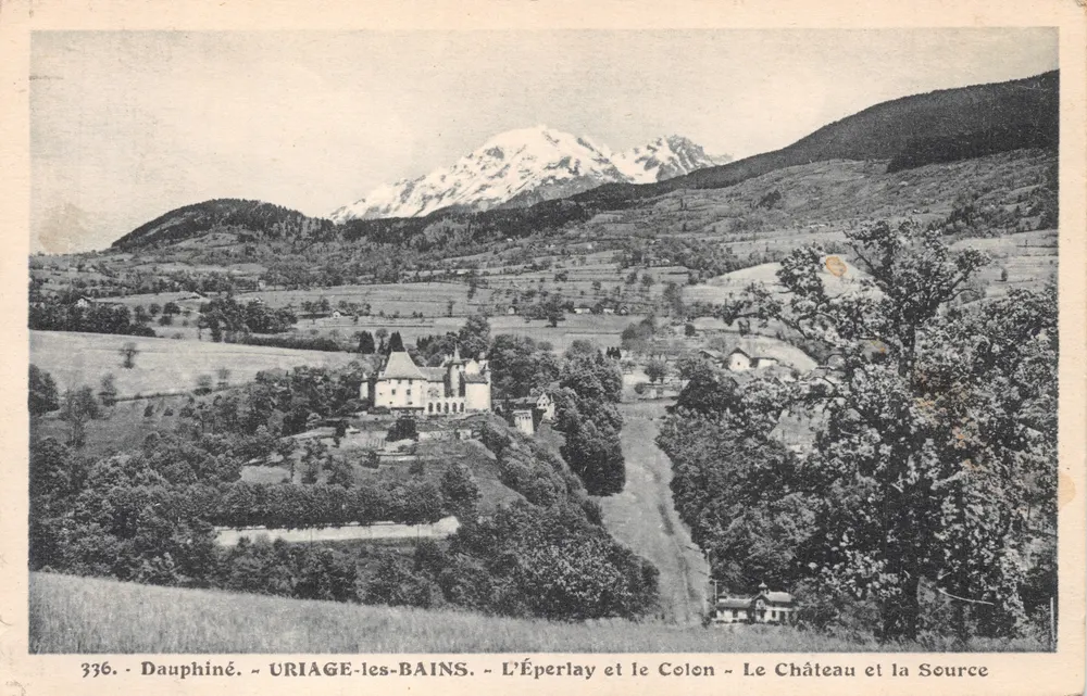 Uriage-les-Bains — L'Éperlay und der Colom — Schloss und Quelle — Edition M. Bourcier, Grenoble - Vorderseite