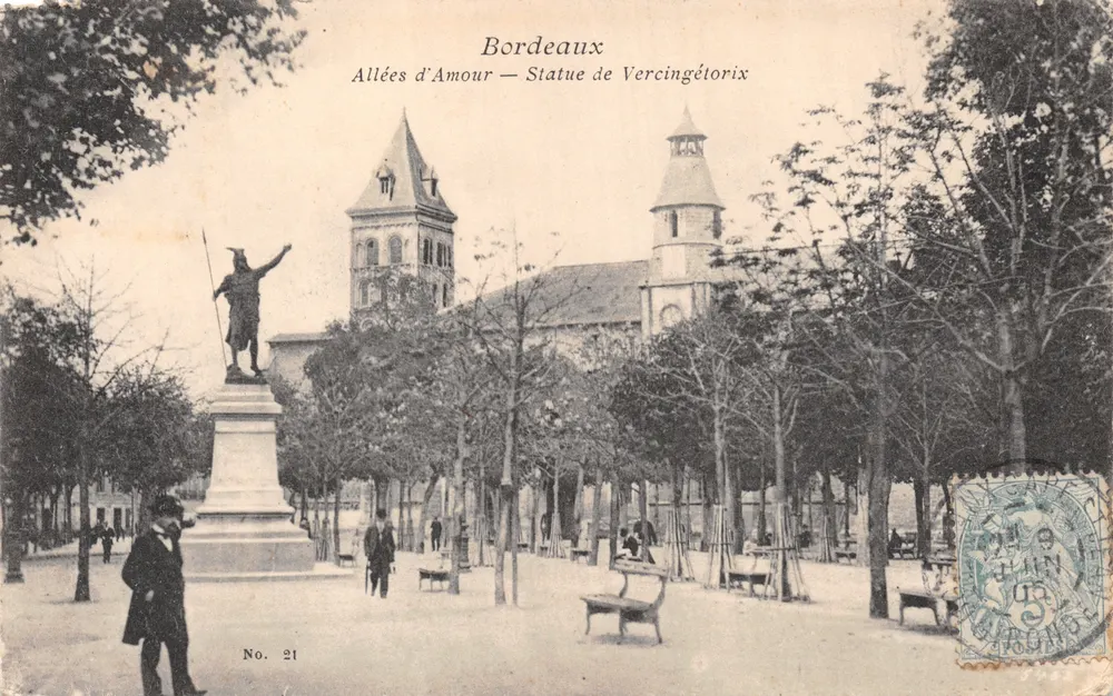 Bordeaux — Allées d'Amour — Statue von Vercingétorix, Verlag HAIN (Nr. 21) - Vorderseite
