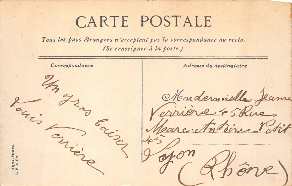 Dijon — Ansicht des Theaters — Verlag L.V. & Cie, Nr. 444 - Rückseite