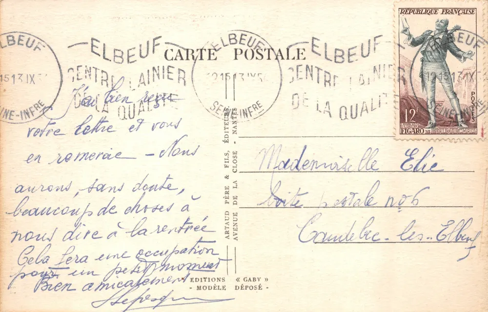 BONSECOURS (Seine-Inf.) — Ansicht der Basilika Notre-Dame, Die Kapelle — Verlag Gaby, n°12 - Rückseite