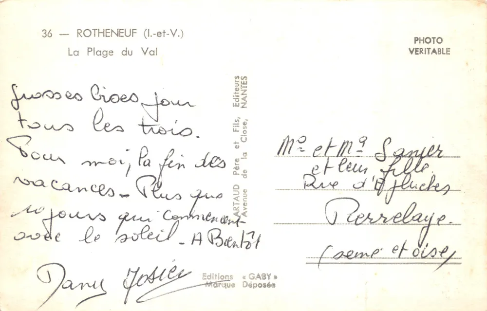 Der Strand von Val — ROTHENEF (Ille-et-Vilaine) — Verlag GABY - Rückseite