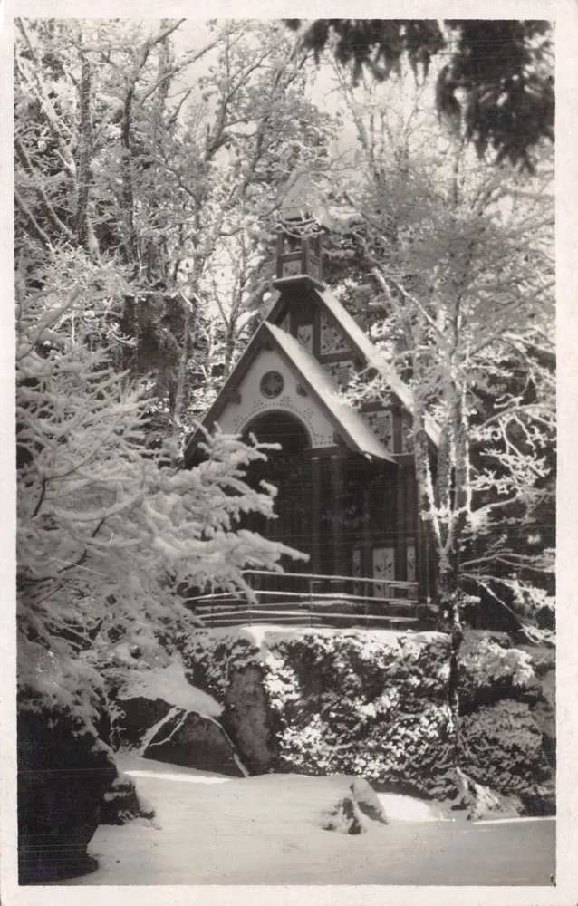 Mont Ste-Odile — schneedeckte Kapelle — Verleger Félix LUBR. Straßburg - Vorderseite
