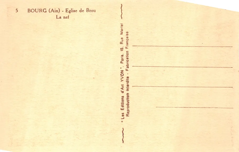Bourg (Ain) - Kirche von Brou, Die Kirche — Éditions d'Art YVON, n°5 - Rückseite