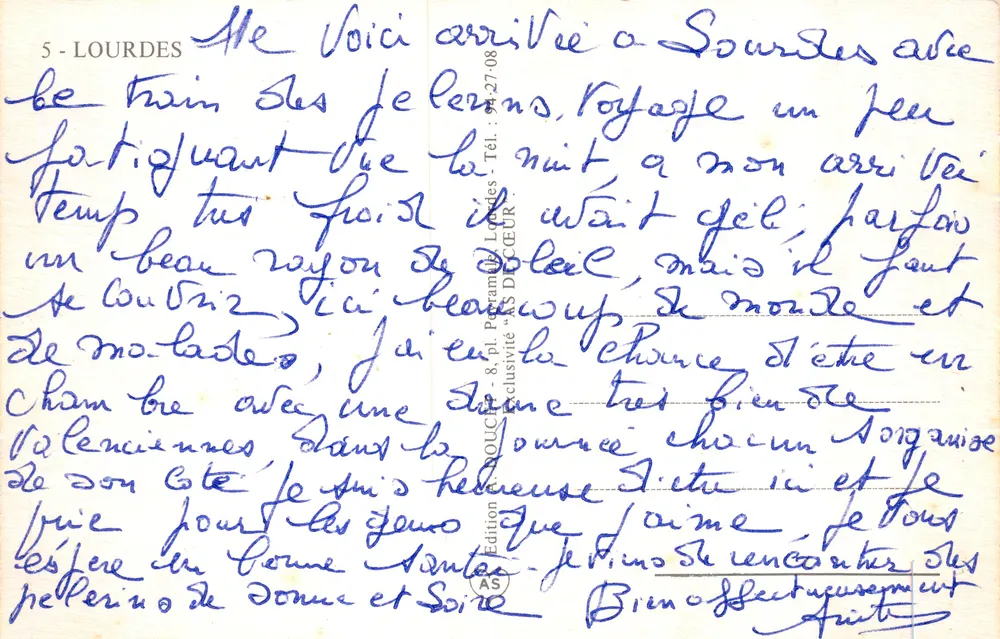 Lourdes — Panoramablick und Wallfahrtsstätte — Edition AS DECEUR - Rückseite